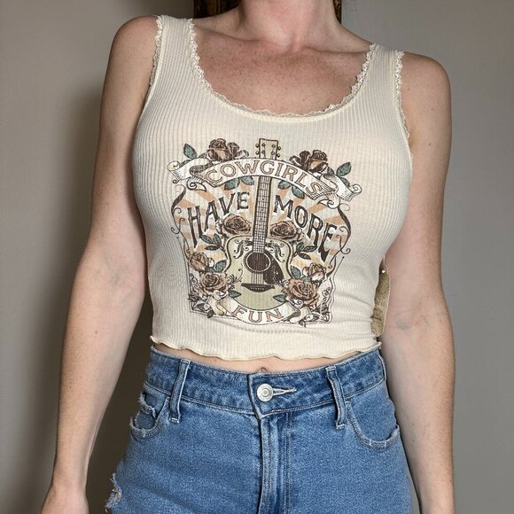 "Cowgirls Have More Fun" Crop Top Size Small NWT! - Picture 1 of 6